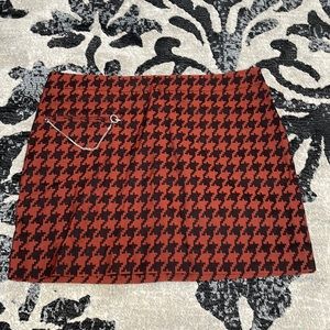Stella Mccartney red black houndstooth mini skirt size eur 42